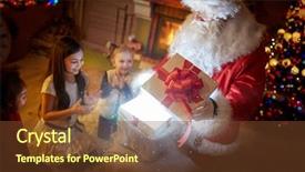  Presentation with christmas magic - Beautiful PPT layouts featuring celebrate carefull - surprised children with magical christmas backdrop and a  colored foreground