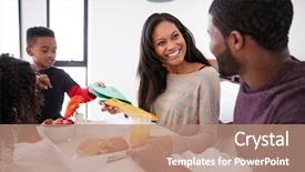  Presentation with breakfast children - Presentation design enhanced with celebrate mothers day or birthday background and a coral colored foreground