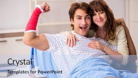  Presentation with wife - Cool new slide deck with celebrate recovery - loving wife looking after injured backdrop and a  colored foreground