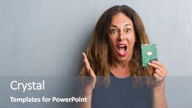  Presentation with recovery - Cool new theme with celebrate recovery - middle age hispanic woman standing backdrop and a gray colored foreground