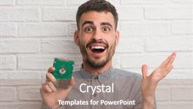  Presentation with brick wall - PPT theme with celebrate recovery - young adult man over brick background and a coral colored foreground