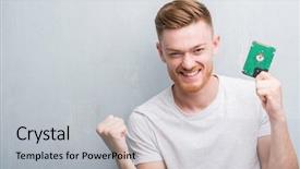  Presentation with grey - Cool new theme with celebrate recovery - young redhead man over grey backdrop and a light gray colored foreground