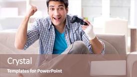  Presentation with injury - Amazing PPT theme having celebrate recovery - young student man with injury backdrop and a  colored foreground