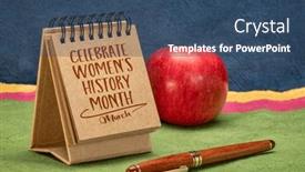  Presentation with celebrate - Presentation theme consisting of celebrate-women-s-history-month background and a ocean colored foreground