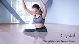  Presentation with weightloss - PPT theme with celebrating a weightloss goal achievement background and a light blue colored foreground