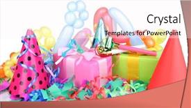  Presentation with events and decoration presentation - Audience pleasing slide deck consisting of celebrating balloons - party decoration isolated on white backdrop and a white colored foreground