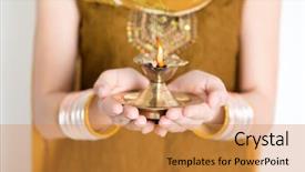  Presentation with indian woman - PPT layouts enhanced with celebrating diwali or deepavali background and a gold colored foreground