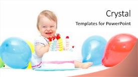  Presentation with first birthday - Slides featuring celebrating first birthday background and a white colored foreground