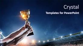  Presentation with victory - Amazing presentation design having celebrating-great-victory-mixed-media backdrop and a navy blue colored foreground