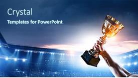  Presentation with victory - PPT theme enhanced with celebrating-great-victory-mixed-media background and a ocean colored foreground