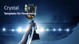  Presentation with victory - Slide deck featuring celebrating-great-victory-mixed-media background and a navy blue colored foreground