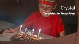  Presentation with birthday boy - Theme consisting of celebrating his birthday with candle background and a tawny brown colored foreground