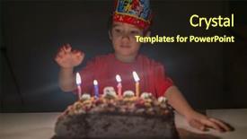  Presentation with birthday boy - Beautiful PPT theme featuring celebrating his birthday with candle backdrop and a wine colored foreground