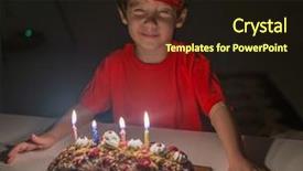  Presentation with birthday boy - Colorful theme enhanced with celebrating his birthday with candle backdrop and a wine colored foreground