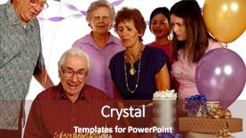  Presentation with birthday cake - Slides featuring celebrating his birthday with family background and a  colored foreground