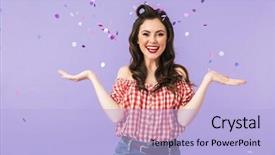  Presentation with glamour - Colorful presentation theme enhanced with celebrating holiday under falling backdrop and a light blue colored foreground