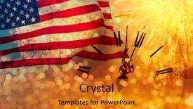  Presentation with independence day - Beautiful PPT theme featuring celebrating independence day united states backdrop and a gold colored foreground