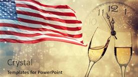  Presentation with 4th july - PPT theme enhanced with america usa flag with fireworks background and a lemonade colored foreground