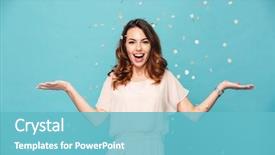  Presentation with confetti - PPT theme consisting of celebrating isolated over blue background and a light blue colored foreground