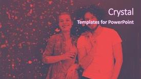  Presentation with lights and confetti party - Cool new slides with celebrating new year and chrismas backdrop and a violet colored foreground