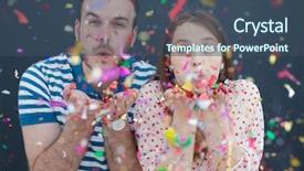  Presentation with new year - Audience pleasing slides consisting of celebrating new year and chrismas backdrop and a ocean colored foreground