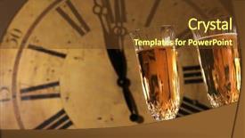  Presentation with new years eve - Slides featuring celebrating new years with glasses background and a tawny brown colored foreground