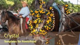  Presentation with spanish culture - Slide deck enhanced with celebrating-spanish-culture-traditional-horses and a  colored foreground