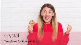  Presentation with chocolate chip - PPT layouts featuring celebrating victory and success background and a red colored foreground