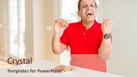  Presentation with of chocolate chips cookies - Beautiful theme featuring man eating chocolate chips cookie backdrop and a  colored foreground