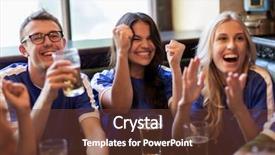  Presentation with victory sport - Colorful PPT theme enhanced with celebrating victory at bar backdrop and a tawny brown colored foreground