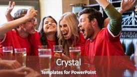  Presentation with victory sport - Slide deck consisting of celebrating victory at bar background and a tawny brown colored foreground