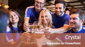  Presentation with victory sport - Beautiful theme featuring celebrating victory at bar backdrop and a coral colored foreground