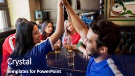  Presentation with victory sport - PPT layouts having celebrating victory at bar background and a navy blue colored foreground