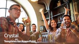  Presentation with victory sport - Slides having celebrating victory at bar background and a tawny brown colored foreground