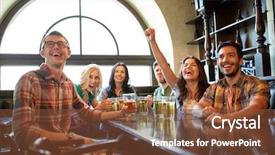  Presentation with victory sport - Beautiful slides featuring celebrating victory at bar backdrop and a tawny brown colored foreground