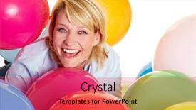  Presentation with colorful - Presentation design featuring celebrating with many colorful balloon background and a  colored foreground