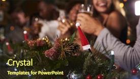  Presentation with christmas party - Amazing slides having celebration - christmas party at a bar backdrop and a wine colored foreground