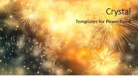 Presentation with new year - Colorful slide deck enhanced with celebration - fireworks at new year backdrop and a yellow colored foreground