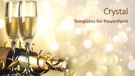  Presentation with flutes - Slide deck consisting of celebration - flutes of champagne in holiday background and a cream colored foreground