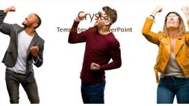  Presentation with energy power - Beautiful PPT theme featuring celebration - group of cool people woman backdrop and a cream colored foreground