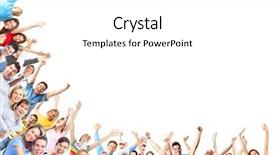  Presentation with dancing - PPT theme consisting of celebration - happy people group dancing background and a white colored foreground