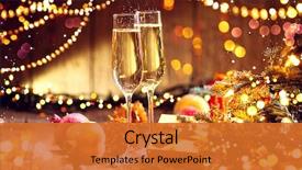  Presentation with vintage christmas - PPT theme having celebration - holiday celebrating champagne christmas background and a red colored foreground