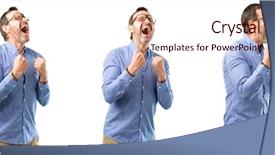  Presentation with energy power - Amazing slide set having celebration - middle age handsome man happy backdrop and a lemonade colored foreground