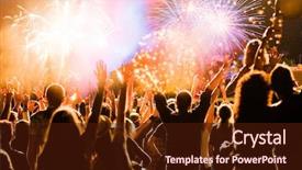  Presentation with fireworks - Cool new presentation theme with celebration - new year concept - cheering backdrop and a wine colored foreground