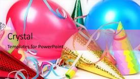  Presentation with new year - Presentation theme enhanced with b day celebration - new year's eve party props background and a coral colored foreground