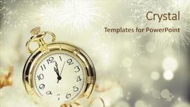  Presentation with year end - Slides consisting of new year's at midnight background and a cream colored foreground