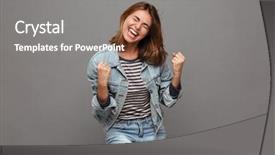  Presentation with teenage girl - Amazing slides having celebration - portrait of a joyful happy backdrop and a gray colored foreground