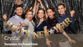  Presentation with happy holiday - Cool new PPT layouts with celebration-and-holiday-concept-happy backdrop and a coral colored foreground