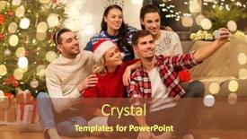  Presentation with christmas party - Slide set consisting of celebration and holidays concept - happy background and a tawny brown colored foreground