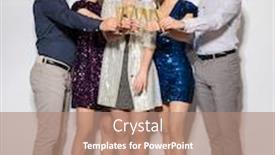  Presentation with happy holidays - Cool new PPT layouts with celebration-and-holidays-concept-happy backdrop and a coral colored foreground